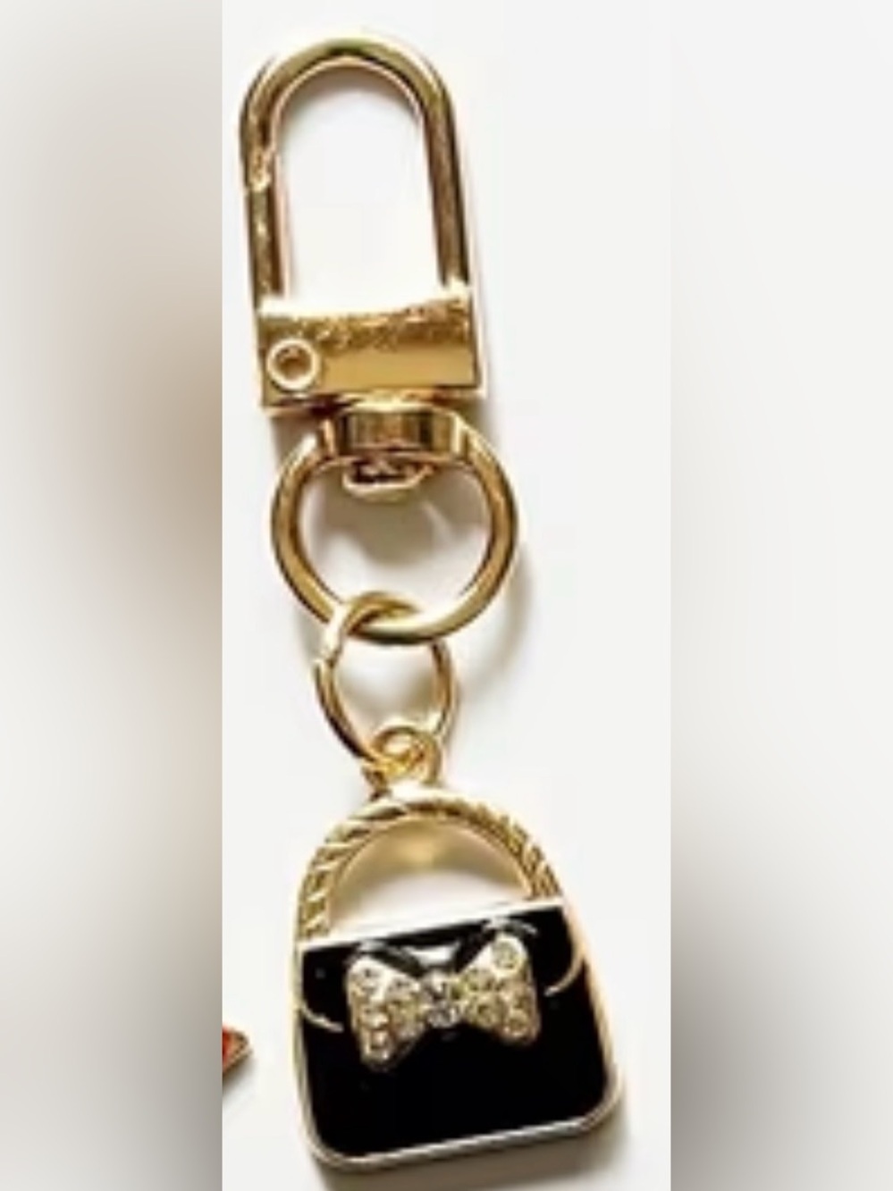 Gold Crescent Charm Keychain - Women's Accessory